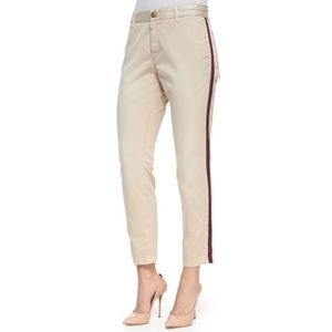 CURRENT/ELLIOTT ‘The Buddy Trouser’ in Vintage Khaki with Side Stripe, Size 27
